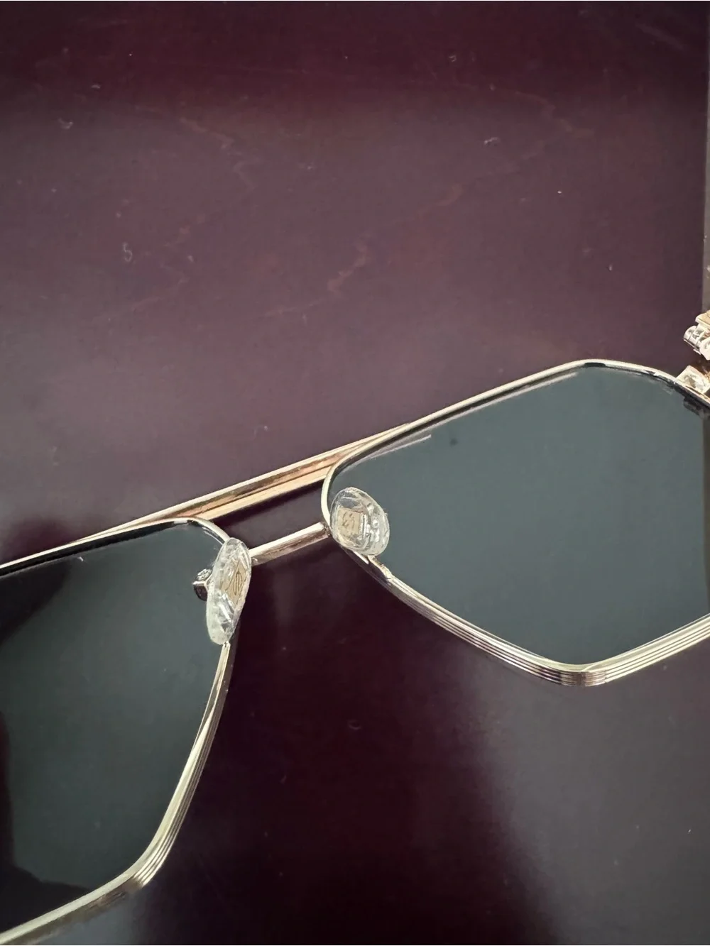 Amazon Geometric Gold Frame Sunglasses with Black Lenses